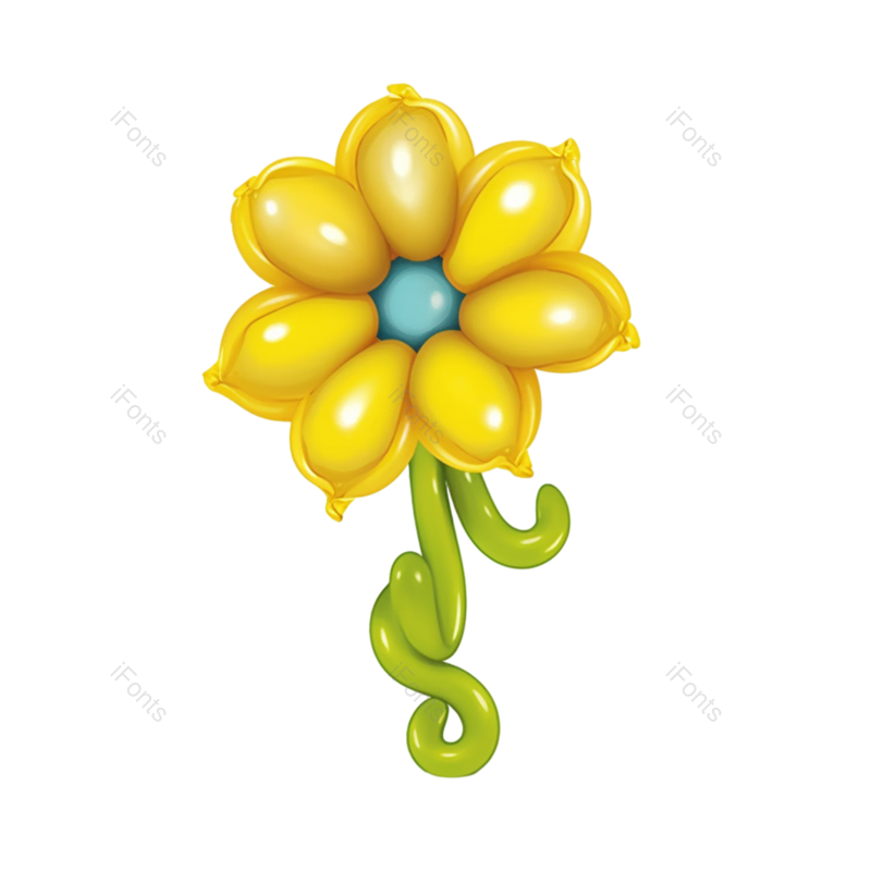 鲜花图片,气球元素,派对PNG,3D免抠素材